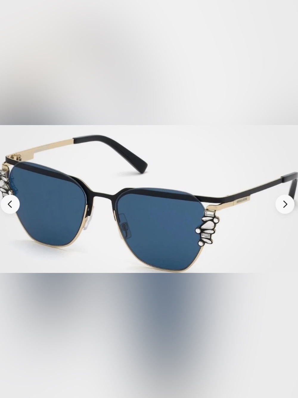 DSQUARED2 Estelle DQ 0300 02V Black Gold Cat Eye Sunglasses Frame 55-18-135